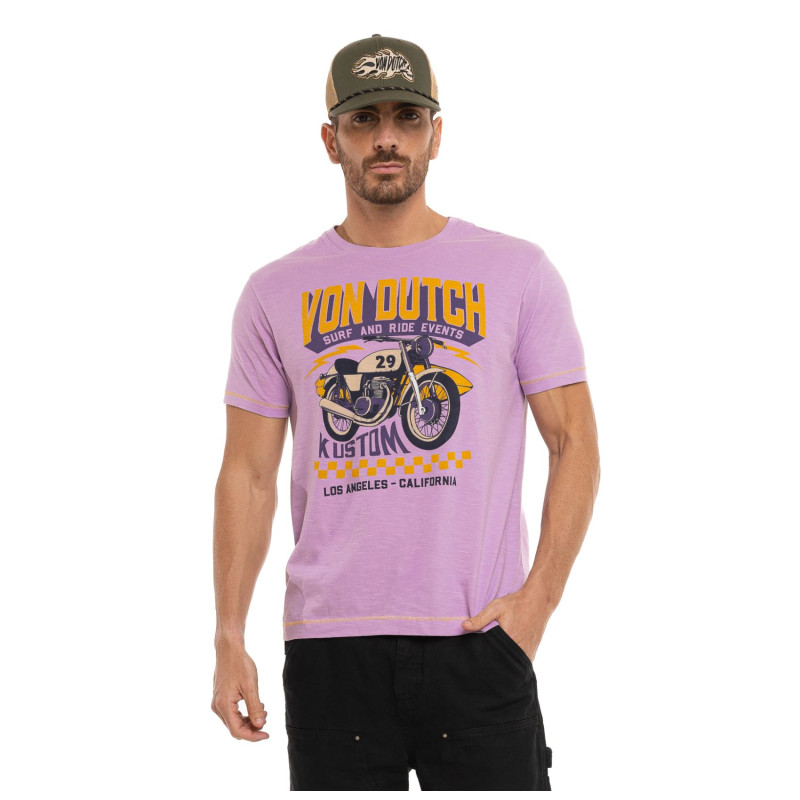 Tee Shirt Violet coupe Régular Col rond effet Flammé EVENT | Homme - Vondutch | Von Dutch