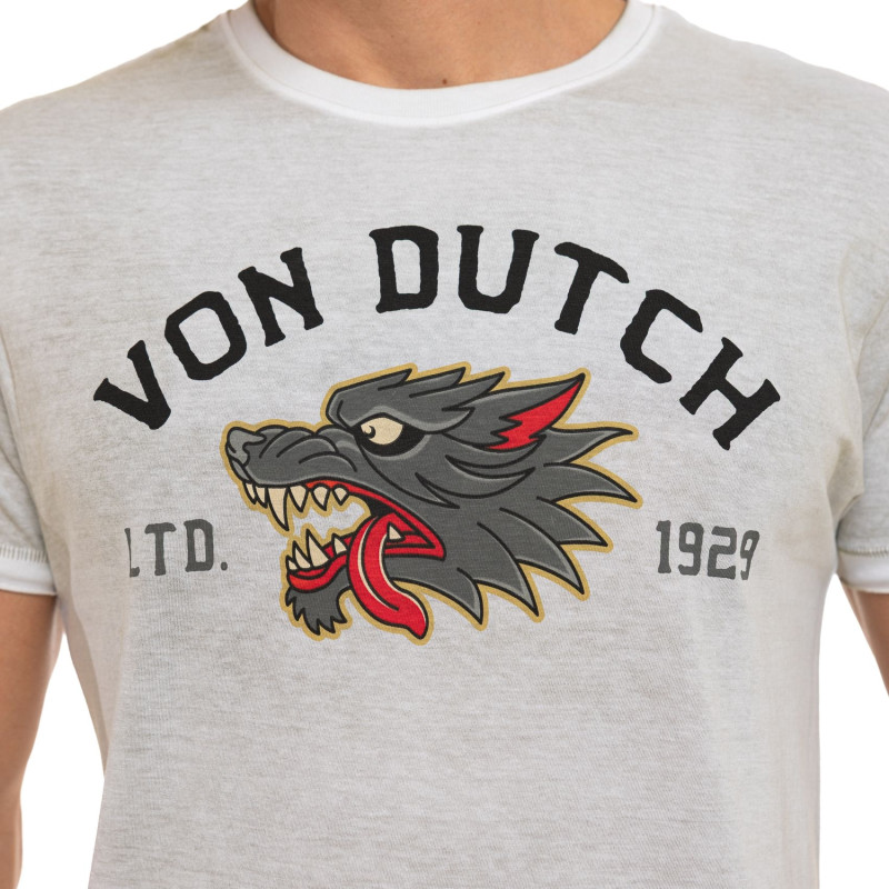 T-shirt homme regular fit col rond en jersey bicolore int kaki Wild