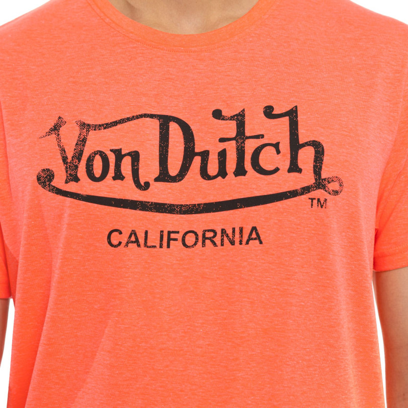 Tee Shirt Orange coupe Régular Col rond effet Chiné NEO | Homme - Vondutch