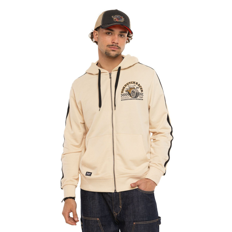Sweat zippé à capuche homme en french terry Racer