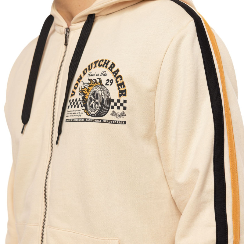 Sweat zippé à capuche homme en french terry Racer