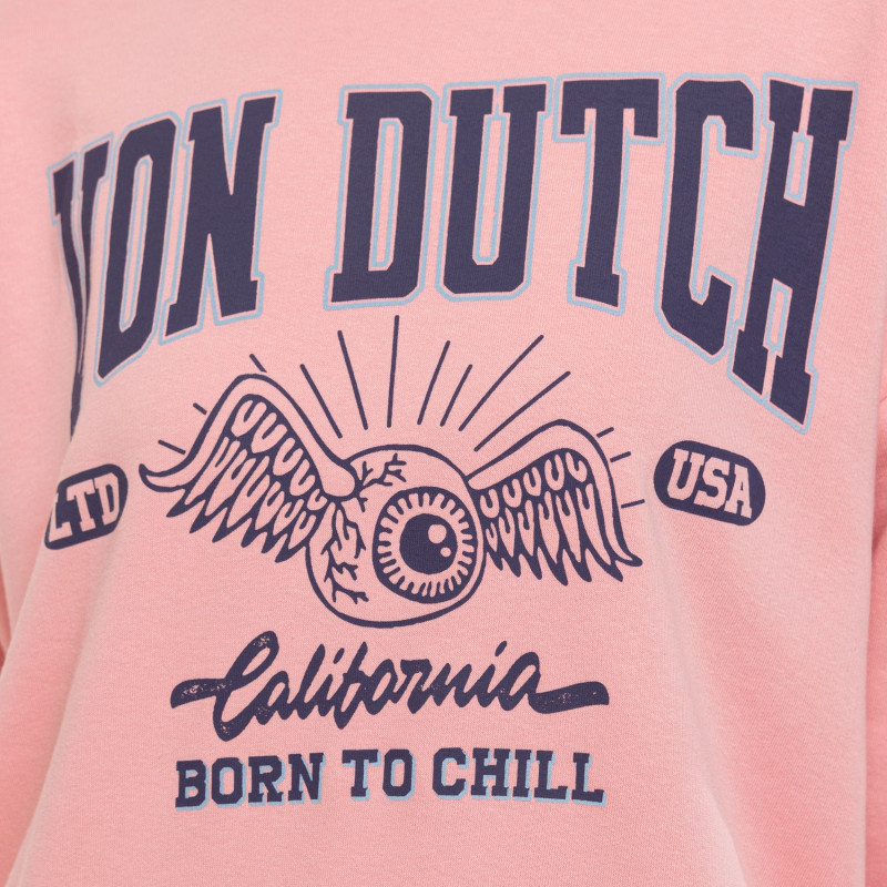 Sweat Sans capuche coupe Oversize Rose COLLEGE | Femme - Vondutch | Von Dutch
