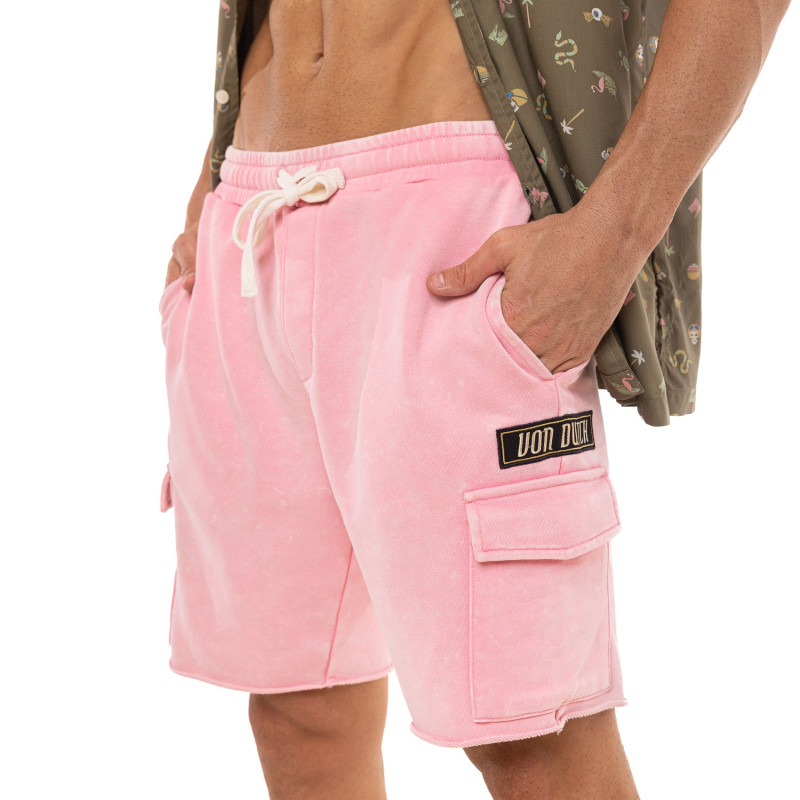 Bermuda Cargo coupe Droit Rose | Homme - Vondutch | Von Dutch