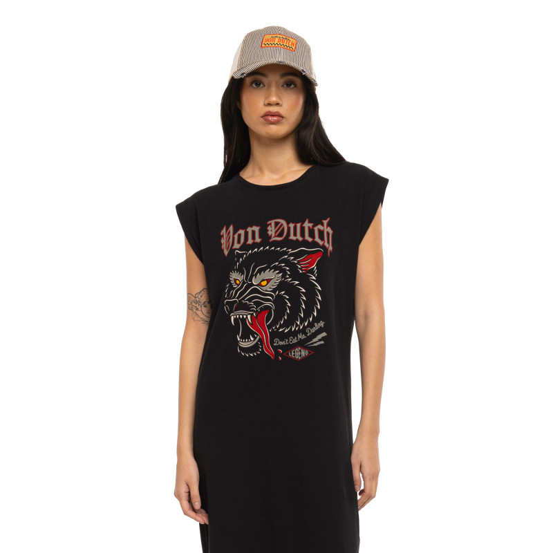 Robe Noire coupe Droite Col large SOUTH | Femme - Vondutch | Von Dutch