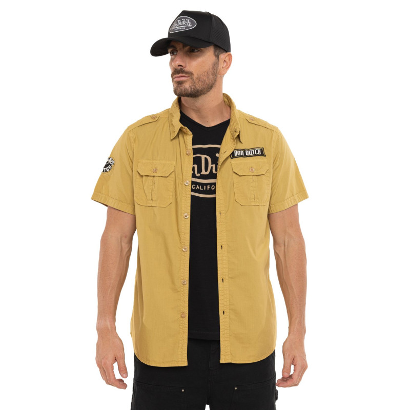 Chemise coupe Régular Manches courtes Beige DEREK | homme - Vondutch