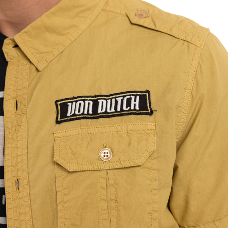 Chemise coupe Régular Manches courtes Beige DEREK | homme - Vondutch