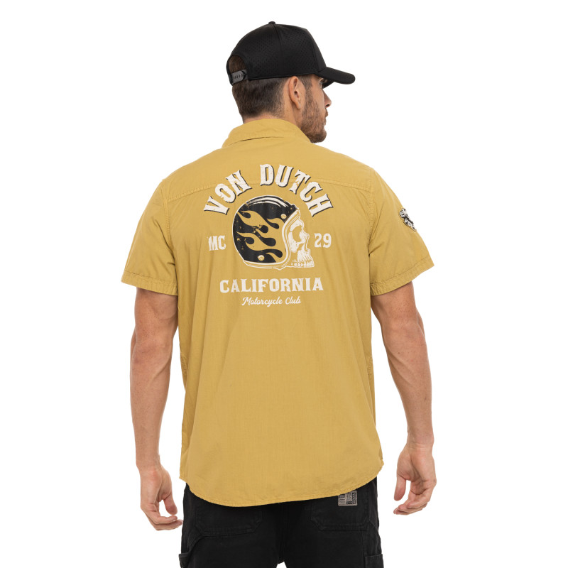 Chemise coupe Régular Manches courtes Beige DEREK | homme - Vondutch