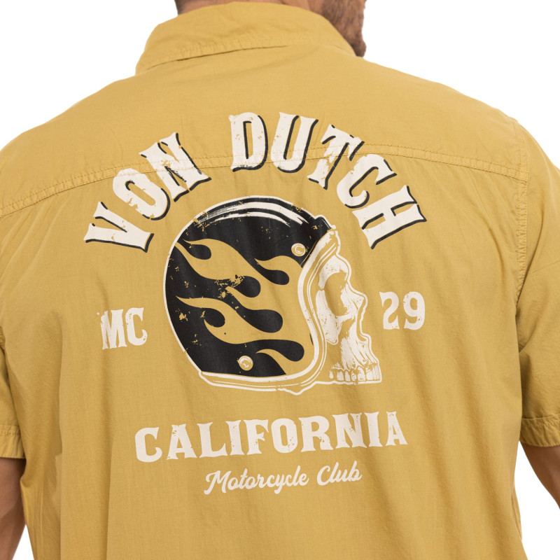 Chemise coupe Régular Manches courtes Beige DEREK | homme - Vondutch