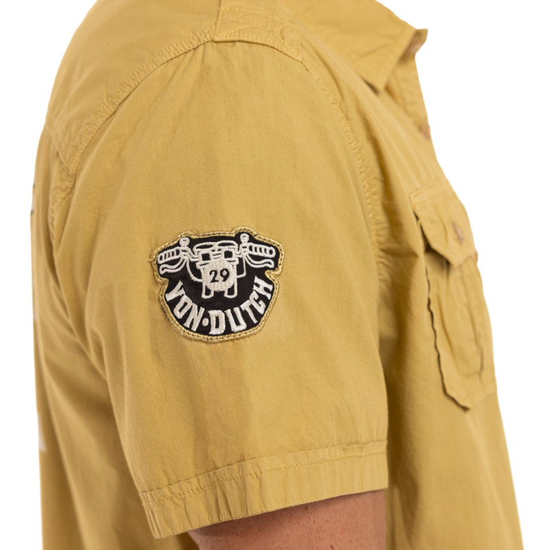 Chemise coupe Régular Manches courtes Beige DEREK | homme - Vondutch