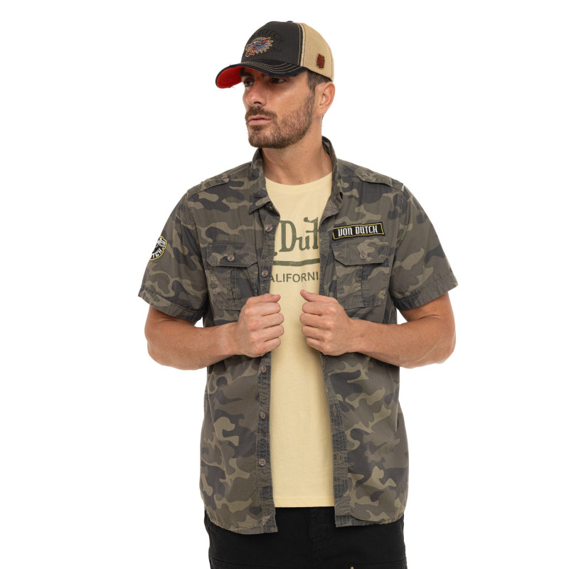 Chemise Camouflage coupe Régular Manches courtes Kaki DEREK | homme - Vondutch