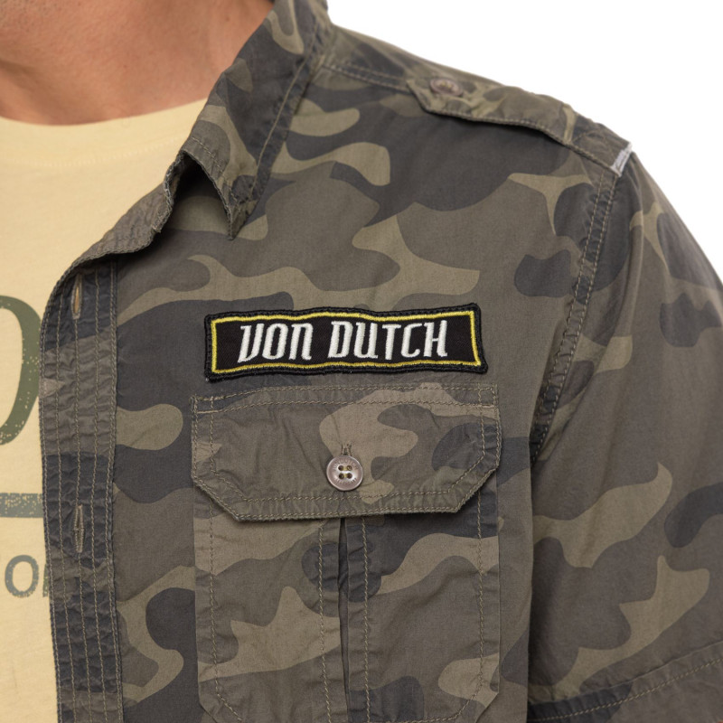 Chemise Camouflage coupe Régular Manches courtes Kaki DEREK | homme - Vondutch