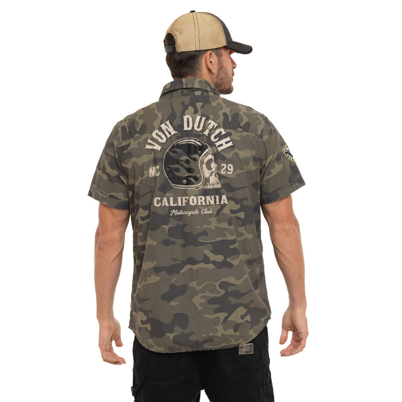 Chemise Camouflage coupe Régular Manches courtes Kaki DEREK | homme - Vondutch