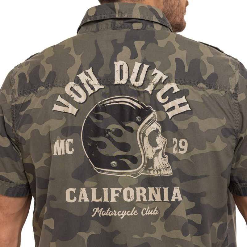 Chemise Camouflage coupe Régular Manches courtes Kaki DEREK | homme - Vondutch