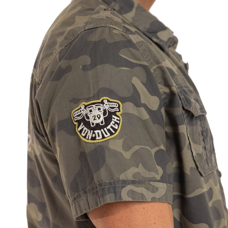 Chemise Camouflage coupe Régular Manches courtes Kaki DEREK | homme - Vondutch