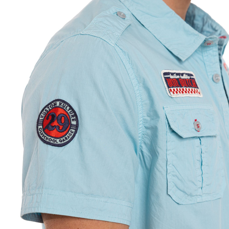 Chemise coupe Régular Manches courtes Bleue TOOLS | Homme - Vondutch