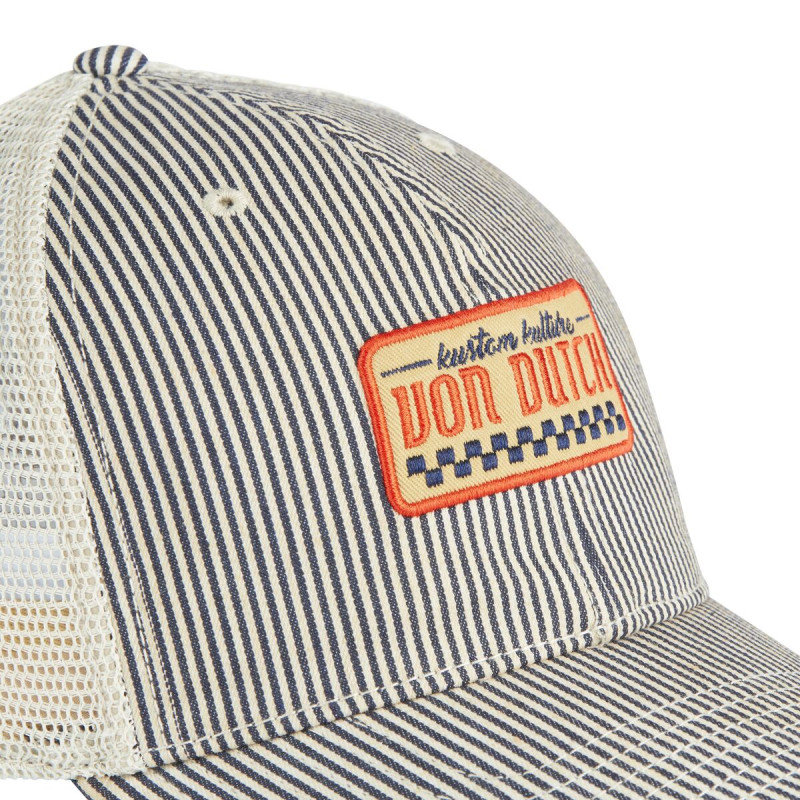 Casquette Vondutch Bleue Trucker Snapback en Denim effet Usé MAC