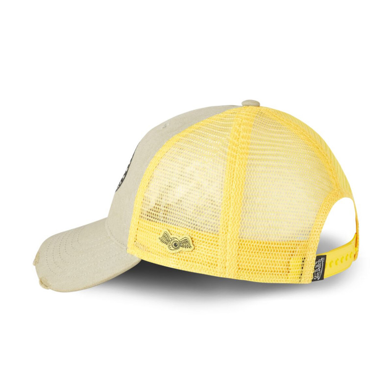 Casquette Vondutch Jaune Trucker Snapback en Denim effet Usé MAC