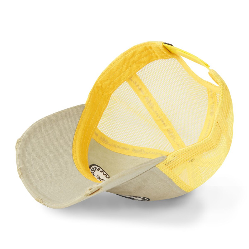Casquette Vondutch Jaune Trucker Snapback en Denim effet Usé MAC