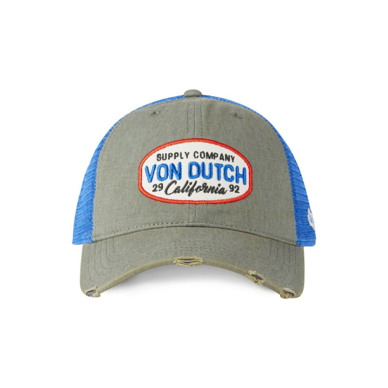 Casquette Vondutch Kaki Trucker Snapback en Denim effet Usé MAC