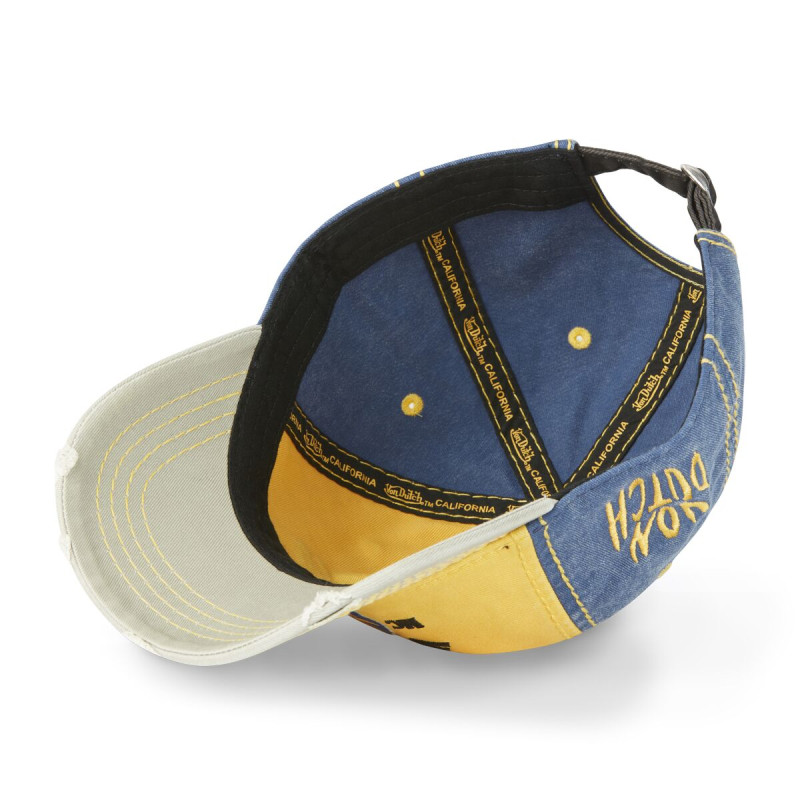 Casquette Vondutch Jaune Baseball Strapback / Boucle en Denim effet Usé RETRO
