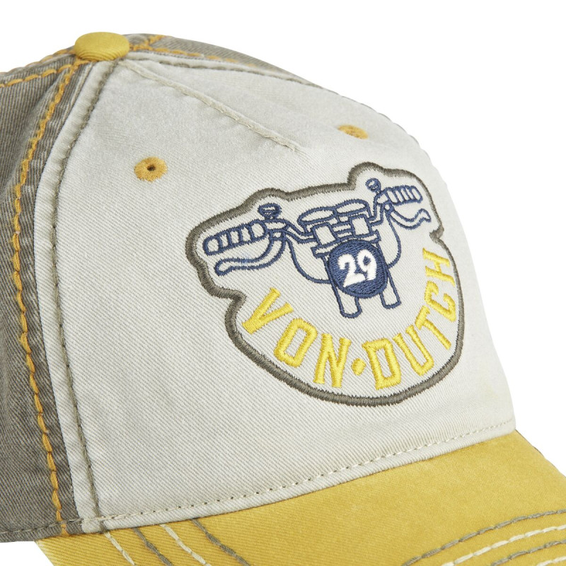 Casquette Vondutch Jaune Baseball Strapback / Boucle en Denim effet Usé RETRO