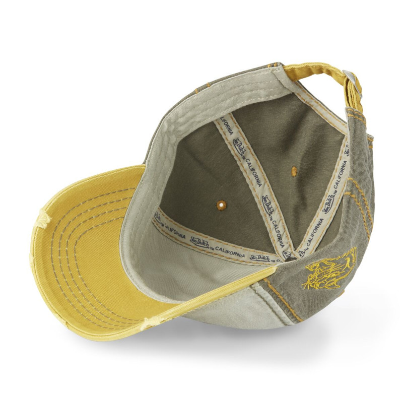 Casquette Vondutch Jaune Baseball Strapback / Boucle en Denim effet Usé RETRO