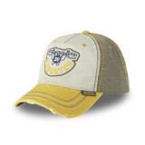 Casquette Vondutch Jaune Baseball Strapback / Boucle en Denim effet Usé RETRO