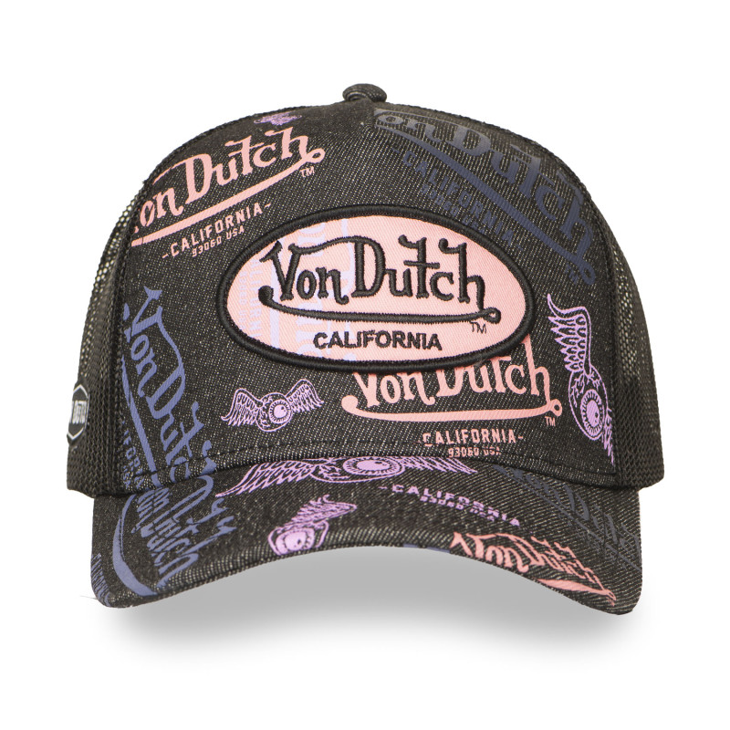 Casquette Vondutch Noire Trucker Snapback en Denim CAFE