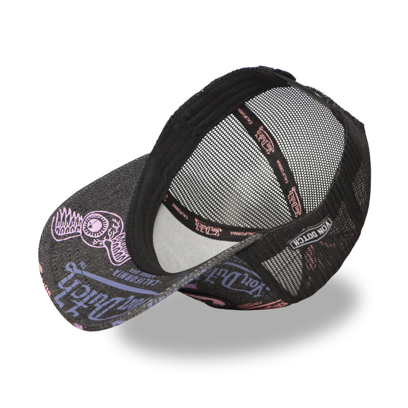 Casquette Vondutch Noire Trucker Snapback en Denim CAFE