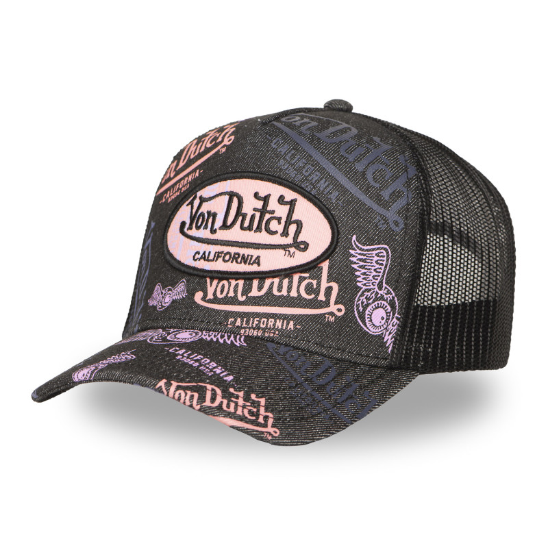 Casquette Vondutch Noire Trucker Snapback en Denim CAFE