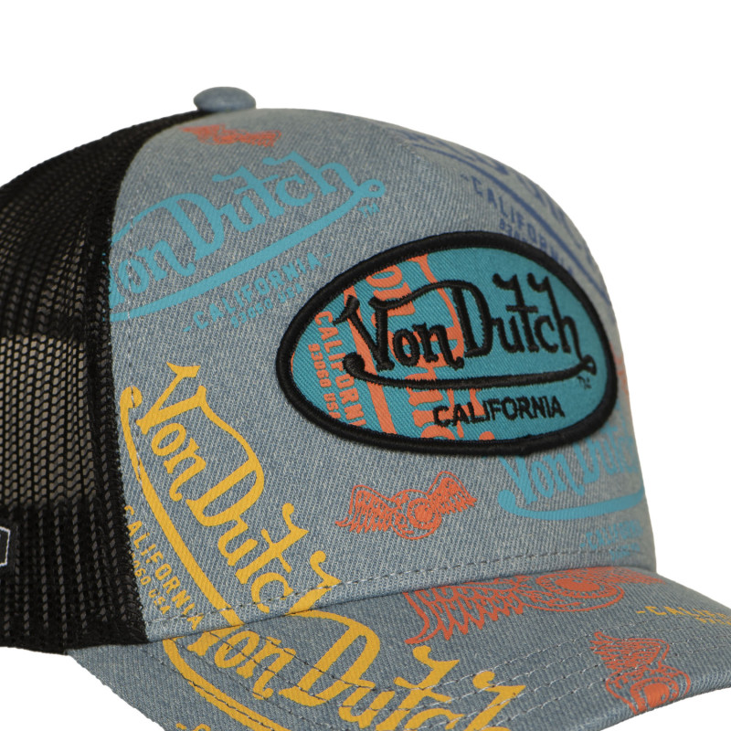 Casquette Vondutch Bleue Trucker Snapback en Denim CAFE