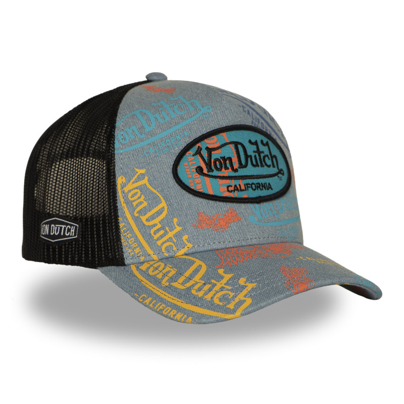 Casquette Vondutch Bleue Trucker Snapback en Denim CAFE