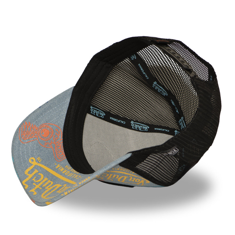 Casquette Vondutch Bleue Trucker Snapback en Denim CAFE