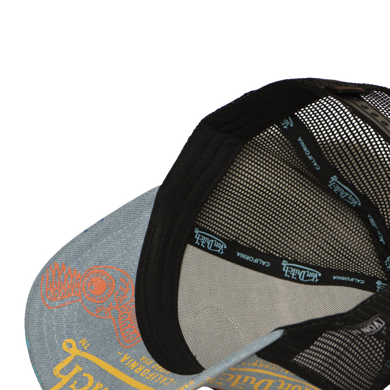 Casquette Vondutch Bleue Trucker Snapback en Denim CAFE