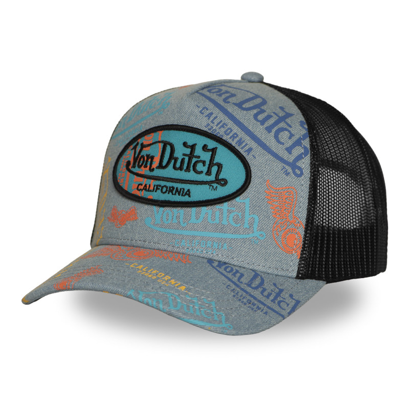 Casquette Vondutch Bleue Trucker Snapback en Denim CAFE