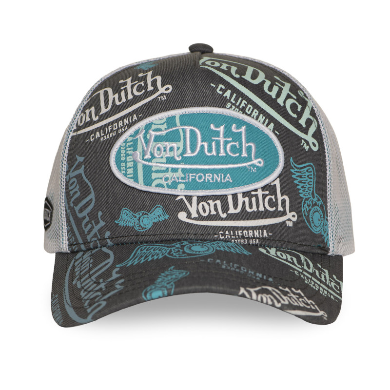 Casquette Vondutch Grise Trucker Snapback en Denim CAFE