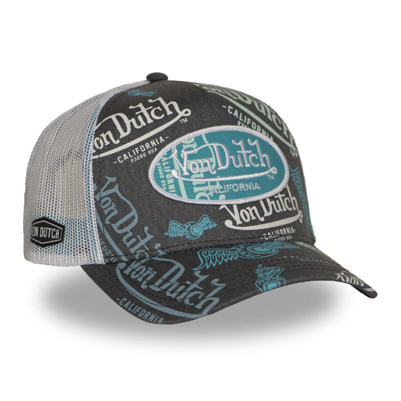 Casquette Vondutch Grise Trucker Snapback en Denim CAFE