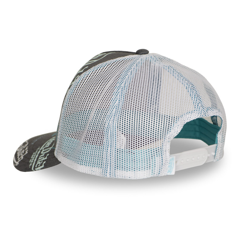 Casquette Vondutch Grise Trucker Snapback en Denim CAFE