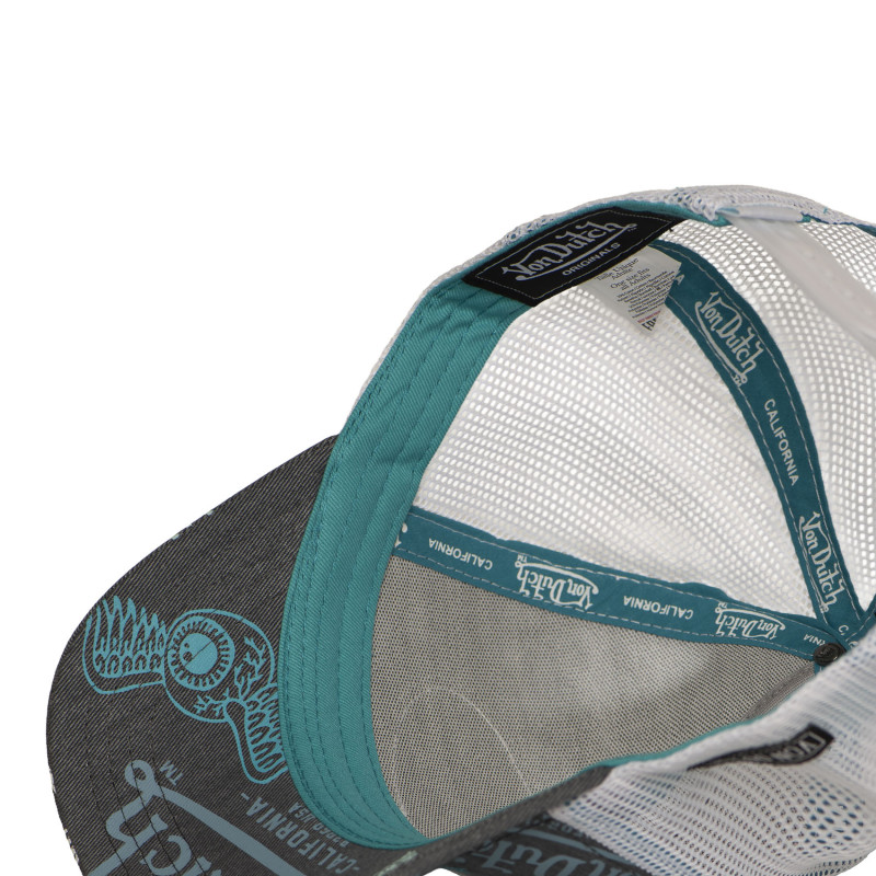 Casquette Vondutch Grise Trucker Snapback en Denim CAFE