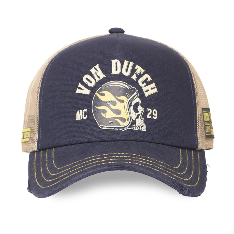 Casquette Vondutch Bleue Trucker Snapback effet Usé CREW