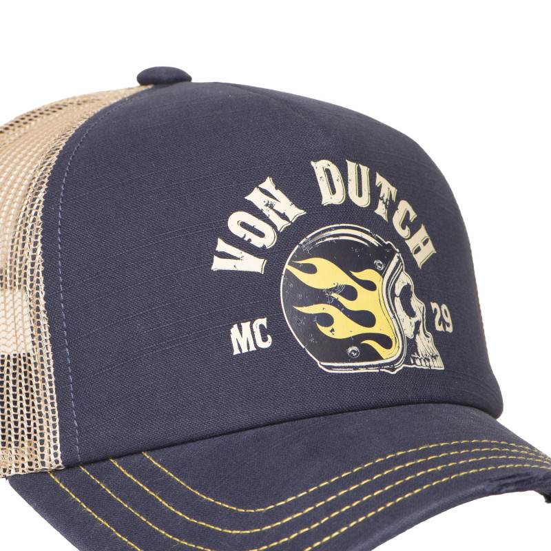 Casquette Vondutch Bleue Trucker Snapback effet Usé CREW
