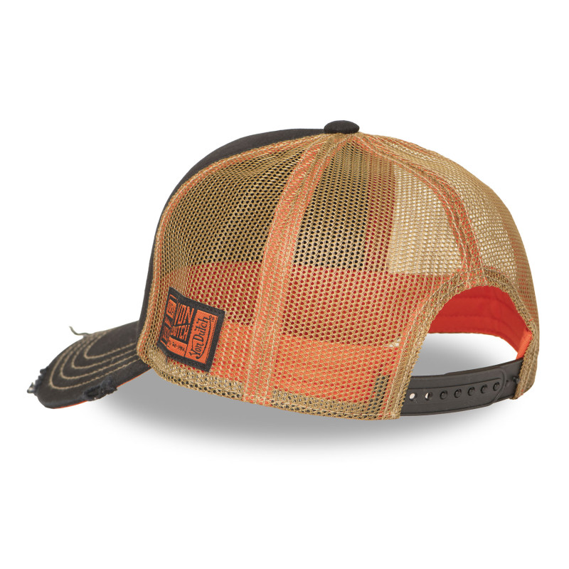 Casquette Vondutch Noire Trucker Snapback effet Usé CREW