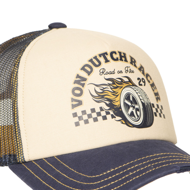 Casquette Vondutch Beige Trucker Snapback effet Usé CREW