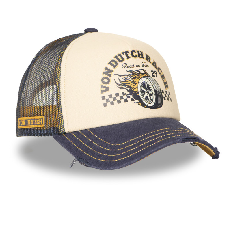 Casquette Vondutch Beige Trucker Snapback effet Usé CREW