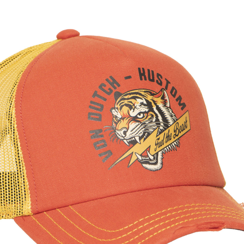 Casquette Vondutch Orange Trucker Snapback effet Usé CREW