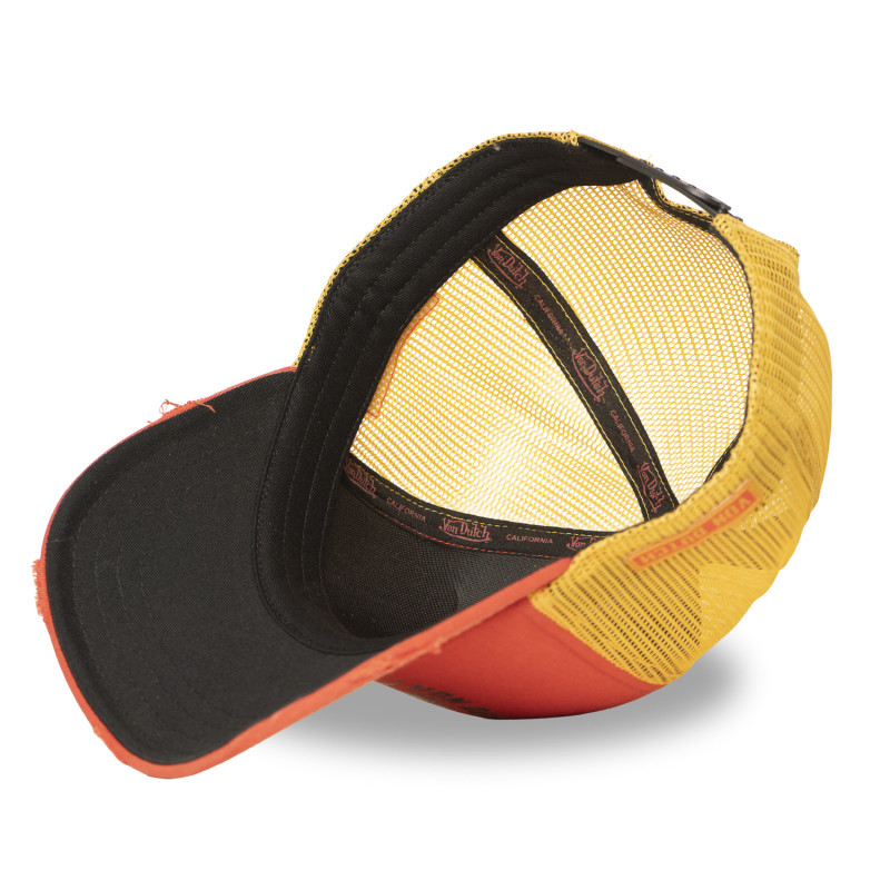 Casquette Vondutch Orange Trucker Snapback effet Usé CREW