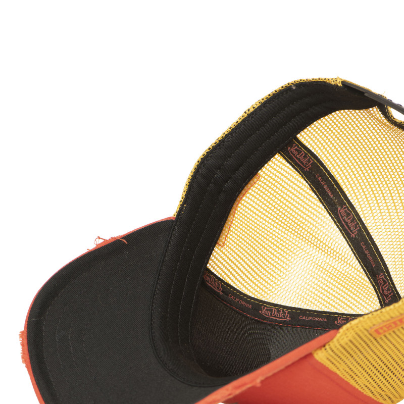 Casquette Vondutch Orange Trucker Snapback effet Usé CREW
