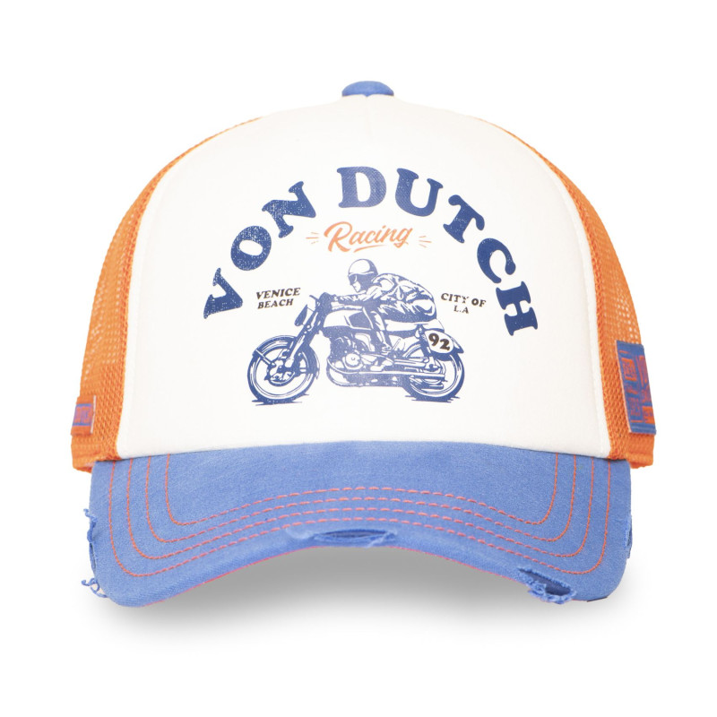 Casquette Vondutch Blanche Trucker Snapback effet Usé CREW