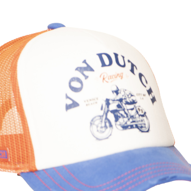 Casquette Vondutch Blanche Trucker Snapback effet Usé CREW