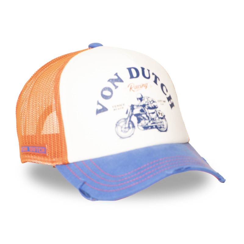Casquette Vondutch Blanche Trucker Snapback effet Usé CREW